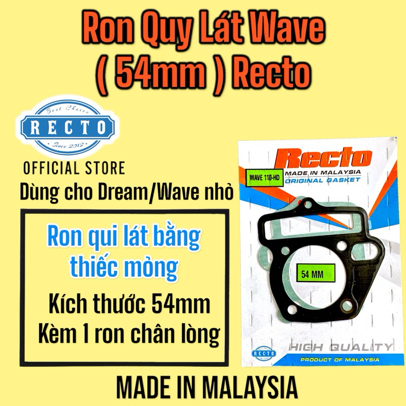 Ron kilat Qui Lát Thiếc wave HD 54mm Recto chính hãng ( Made in Malaysia )  >>>>>