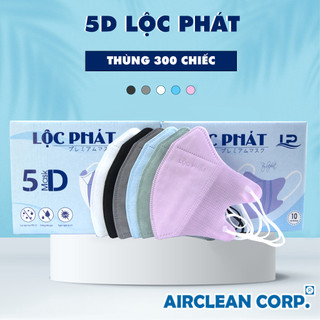 5D Lộc Phát - Thùng 300 Chiếc Khẩu Trang 3 Lớp Kháng Khuẩn Chống Bụi