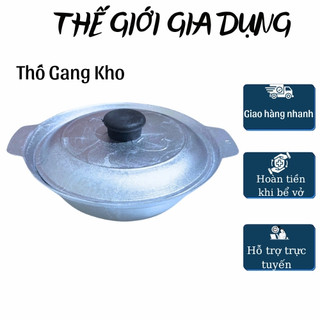 nồi gang kho cá-kho thịt-hấp nghêu 18cm (nồi mỏng)