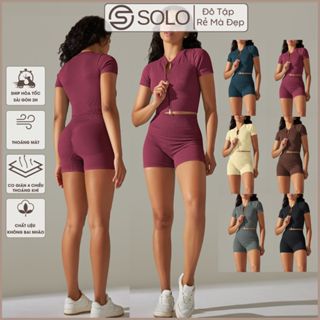 Set Bộ Đồ Ngắn Tay Tập Gym Đạp xe Nữ ❤️HÀNG XỊN❤️ Thun Bền Đẹp Co Giãn Hút Mồ Hôi Rẻ Đẹp SOLO 9310