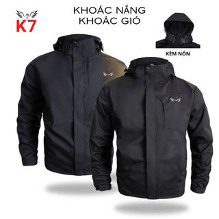 Áo Khoác Gió Chống Nắng Chống Thấm Nam Nữ 2 Lớp 2024 Áo Khoác Dù K7 Vải Gió Mềm Lót Lưới 4 Túi 5Khóa