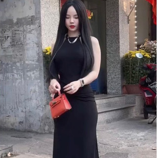 Đầm body cổ yếm hở lưng siêu tôn dáng p30