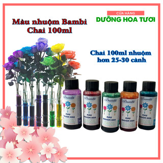 Set 10 chai nước nhuộm 100Ml Bambi chuyên nhuộm hoa tươi, thuốc nhuộm hoa giúp chuyển đổi màu sắc