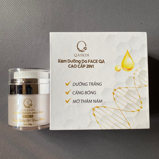 Kem đêm dưỡng trắng căng bóng da 2in1 qaskin tặng kèm 12 mút rửa mặt