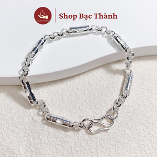 Lắc tay Nam Bạc Ta Dáng Ống ĐỐT Cá Tính (Tặng Kèm Hộp Xinh , Có Bảo Hành Làm Sáng )