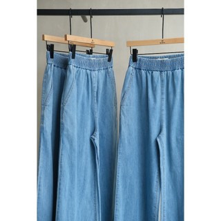 Quần jeans ống suông lưng thun BASIC BLU JEANS