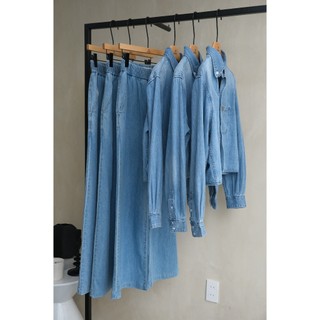 Quần jeans ống suông lưng thun BASIC BLU JEANS