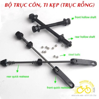 Bộ trục côn, ti kẹp moay ơ xe đạp Trước Sau (BI RỜI)
