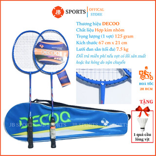 Bộ vợt cầu lông chính hãng decoo dk325, cặp vợt cầu lông tốt nhẹ dây căng trợ lực