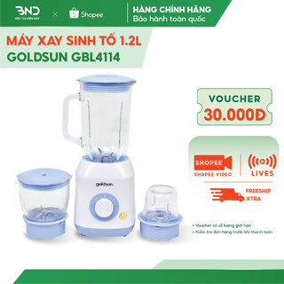 Máy xay sinh tố Goldsun GBL4114 3 cối thủy tinh xay thịt, xay gia vị lưỡi thép 4 cánh không gỉ