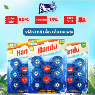Viên thả bồn cầu vỉ 6 và làm thơm toilet hando 360g [Khuyến mại 2 viên]