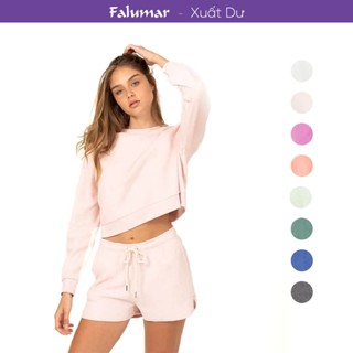 Áo nỉ nữ, áo nỉ cổ tròn, áo nỉ dài tay nữ, áo nỉ tay dài nữ, áo nỉ croptop nữ form rộng hàng vnxk