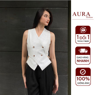 AURA Vietnam - Áo GILE nữ thiết kế chéo tà vải cotton hàn mềm mại thoải mái, sang trọng, thanh lịch