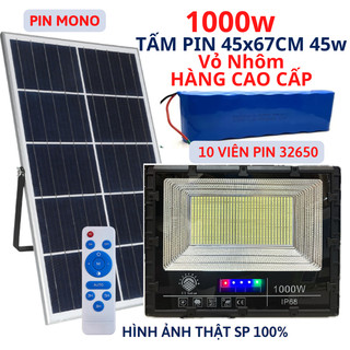Đèn Pha Năng Lượng Mặt Trời 1000w, 800w. 700w IP67,Vỏ Nhôm Đúc, Sáng Liên Tục, BH 2 Năm