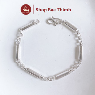  Lắc tay Nam Bạc Ta thiết kế lắc ống trơn dày dặn cá tính  Tặng Kèm Hộp Xinh,Có Bảo Hành Làm Sáng  