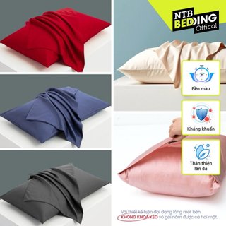 Vỏ gối nằm cotton lụa tencel cao cấp màu basic size 50x70 cm dễ dàng sử dụng