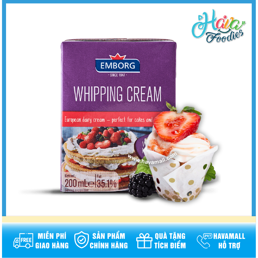 Kem Sữa Whipping Cream E�mborg 200ml