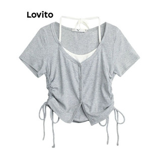 Áo croptop rút dây phối yếm đen hồng xám chất thun tăm VANISA CT070
