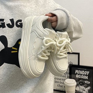   FULLBOX-QC  Giày nữ thể thao đế độn phối trắng FLOWER chất xịn xò êm ái 