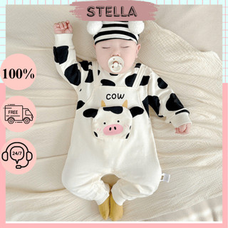 Body suit dài tay chất liệu nhung tăm cho bé mặc thu đông size 5-12kg. Stella Shop