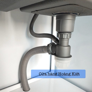 Bộ xi phông, ống xả thoát nước chậu rửa bát 1 hố D110mm xả nước bồn rửa chén bát/ Ống xả 45mm thoát nước nhanh