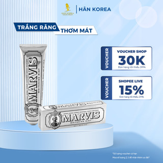 Kem đánh răng marvis whitening mint 85ml - hân korea
