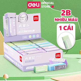 Gôm Tẩy Chì Màu Pastel Deli - Không Dính Tay, Không Bụi Bẩn Ít Vụn Tẩy Chì 2B Tiện Dụng Cho Học Sinh