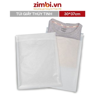 Túi giấy glassin thủy tinh, combo 200 - 500 túi đựng quần áo, giày dép cao cấp Zimbi