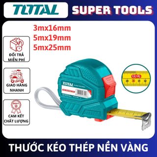 Đồ nghề total thước kéo thép nền vàng 3m—>5m tmt126331 - tmt126351 - tmt126352