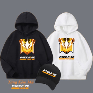 Áo Hoodie free fire rank thách đấu [ TẶNG KÈM 1 NÓN ] 2 màu đen và trắng chất nỉ hình in sắc nét / Áo Game Sam Shop