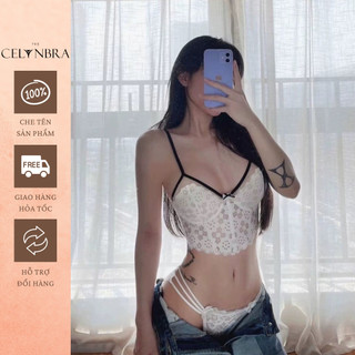 Áo bra corset ren hoa có gọng đệm mỏng sexy the celynbra - al49