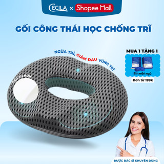 Gối lót ghế ngồi y tế chống trĩ CECILA cao su non đàn hồi giảm ê mỏi mông cho dân văn phòng, bà bầu, người bệnh trĩ