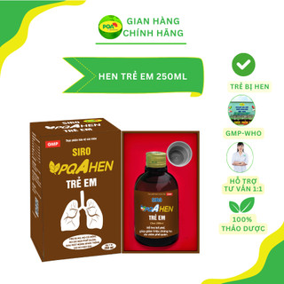 PQA HEN TRẺ EM[chai 250ml] - Dùng cho trẻ em khó thở , thở khò khè , hen suyễn , hen phế quản