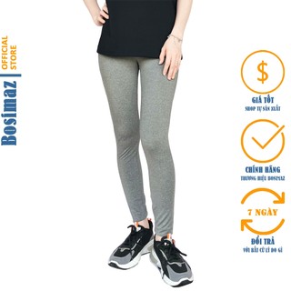 Quần Legging Nữ Bosimaz MS023 dài không túi màu xám trung cao cấp, thun co giãn 4 chiều, vải đẹp.