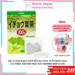 TRÀ LÁ BẠCH QUẢ GIÚP BỔ NÃO TĂNG TUẦN HOÀN MÁU CẢI THIỆN TRÍ NHỚ NHẬT BẢN ORIHIRO HỘP 26 GÓI