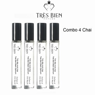 Combo 4 Chai Tinh Dầu Nước Hoa Très Bien Black Optimum 10ml dạng xịt