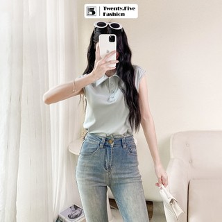 Áo thun polo nữ Twentyfive có cổ đuôi tôm, sát nách 6039