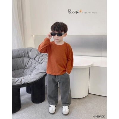 Áo phông Beemo dài tay vải cotton xược mềm mại mặc thu đông cho bé 9-24kg 4469ADK