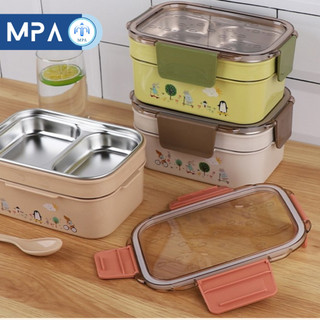 Hộp đựng cơm văn phòng, cặp lồng inox cà mên 2 tầng hình chữ nhật, cà mên, hộp cơm tròn MPA