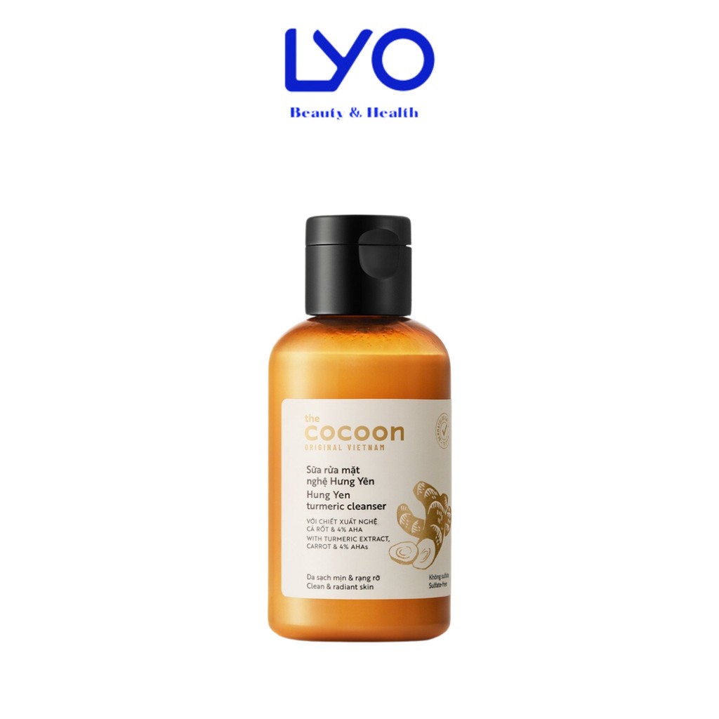 Sữa Rửa Mặt Nghệ Hưng Yên Cocoon H Yen Turmeric Cleanser Giữ Ẩm Tự Nhiên, Giúp Da Sáng Màu, Sạch Mịn 140ml