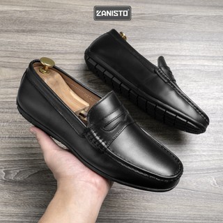 Giày Da Nam CS049 ZANISTO Đế Cao Su Êm Nhẹ Chất Da Bò Cao Cấp Kiểu Dáng Giày Da Lười Trẻ Trung