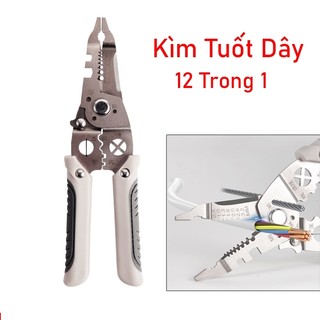 Kìm cắt dây điện đa năng, Kìm tuốt dây điện cho thợ điện 12 trong 1 hàng Nhật chất lượng cao