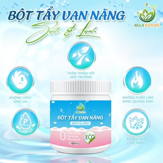Bột Tẩy Vạn Năng Ailla Nature 450Gr Làm Sạch Đa Năng Từ Lưới Hút Mùi, Xoong Chảo, Quần Áo Dính Bẩn Đồ Ăn, Tẩy Lồng Giặt