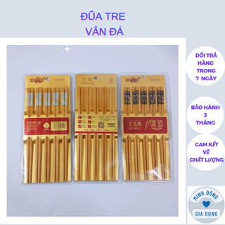 Bộ 10 đôi đũa tre vân đá ăn cơm cao cấp gỗ tự nhiên, đũa tre, vân đá, Đũa ăn cơm kháng khuẩn nhiều mẫu lựa chọn