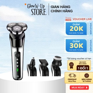 Máy Cạo Râu Đa Năng 4 In 1 Hàn Quốc Cao Cấp Pholzps Tông Đơ Cắt Tóc Tỉa Lông Mũi Massage Mặt Chống Nước IPX7 Thay Lưỡi