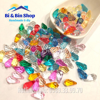 40g Hạt Nhựa Acrylic Giọt Nước Dài Lỗ Ngang 8x17mm Đính Kết Trang Phục, Làm Phụ Kiện Thời Trang