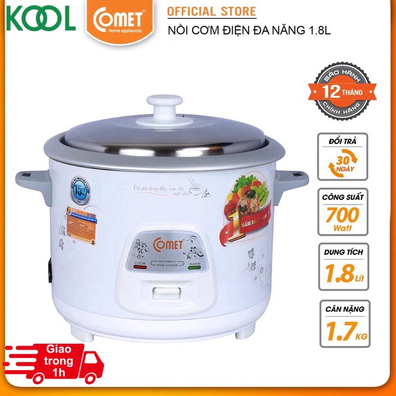 Nồi cơm điện nắp rời 1.8L Comet - ( hỏa tốc TPHCM )