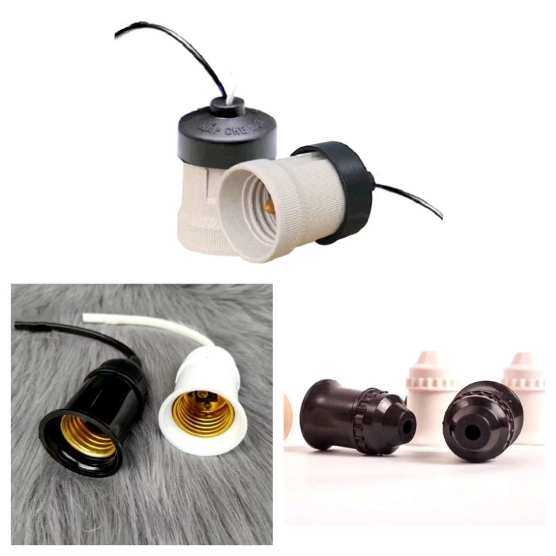 ĐUÔI ĐÈN SỨ E27 CHỊU TẢI CÓ DÂY