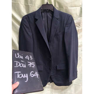 ❣️Áo Vest Blazer Nam Xanh Đen sọc caro mờ 2hands(Hàng Si Nhật Bản)❤️