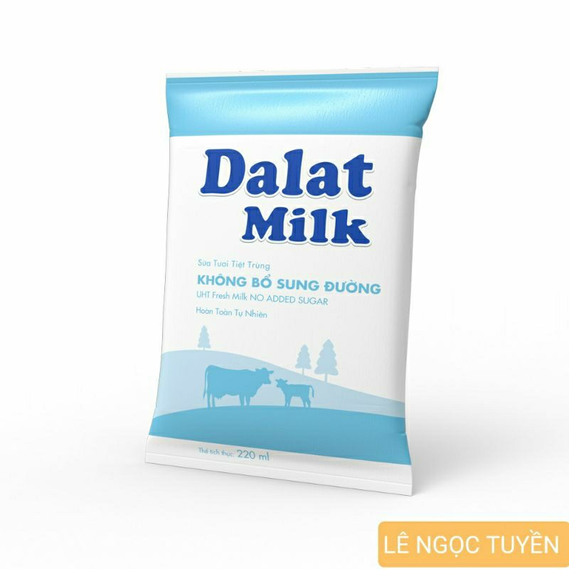 Sữa tươi tiệt trùng Dalat Milk không đường 220ml